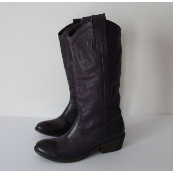 Frye Carson Pull-On Boots Western Cowgirl Size 5.5 Dark Purple - Picture 3 of 10